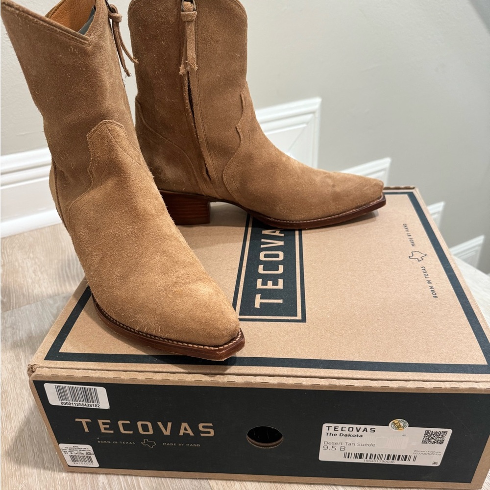 Tecovas Women's Brown Suede Ankle Boots | The Dakota